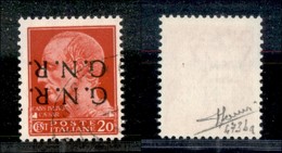 REPUBBLICA SOCIALE - GNR VERONA - 1944 - 20 Cent (473c) Con Doppia Soprastampa Capovolta - Sorani - Andere & Zonder Classificatie