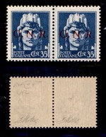 REPUBBLICA SOCIALE - GNR VERONA - 1944 - 35 Cent (476 Errore Iae) Con Punto Piccolo Dopo R In Coppia Col Normale - Gomma - Otros & Sin Clasificación