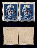 REPUBBLICA SOCIALE - GNR VERONA - 1944 - 35 Cent (476 Errore Iae) Con Punto Piccolo Dopo R In Coppia Col Normale - Gomma - Sonstige & Ohne Zuordnung