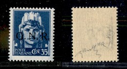 REPUBBLICA SOCIALE - GNR VERONA - 1944 - Errore Di Colore - 35 Cent (476A) - Gomma Integra - Chiavarello + Raybaudi (1.3 - Autres & Non Classés