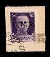 REPUBBLICA SOCIALE - GNR VERONA - 1944 - 50 Cent (477 Errore Iab) Usato Su Frammento - Verona (Titolare) - Punto Piccolo - Altri & Non Classificati