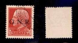 REPUBBLICA SOCIALE - GNR VERONA - 1944 - 75 Cent (478iab) Usato - Verona (Titolare) - Punto Piccolo Dopo G - Cert. AG - Sonstige & Ohne Zuordnung