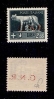 REPUBBLICA SOCIALE - GNR VERONA - 1944 - 2,55 Lire (483i Varietà L) Con Soprastampa Obliqua + Decalco (con Punto Grosso  - Autres & Non Classés