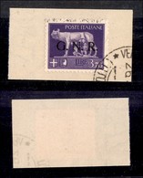 REPUBBLICA SOCIALE - GNR VERONA - 1944 - 3,70 Lire (484) Usato (Verona Titolare) Su Frammento - Tracce Di Spazio Tipogra - Other & Unclassified