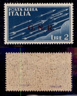REPUBBLICA SOCIALE - GNR VERONA - 1944 - 2 Lire (122-Aerea) - Gomma Integra - Ottima Centratura - Cert. AG (600) - Altri & Non Classificati