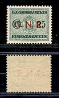 REPUBBLICA SOCIALE - GNR VERONA - 1944 - Segnatasse - 25 Cent (50dgb) Con Punto Piccolo Dopo G - Gomma Integra - Ottima  - Autres & Non Classés