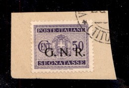 REPUBBLICA SOCIALE - GNR VERONA - 1944 - Segnatasse - 50 Cent (53) Usato Su Frammento A Verona (Titolare) - Cert. AG - Autres & Non Classés
