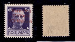 REPUBBLICA SOCIALE - SAGGI - 1944 - Saggi - Firenze - 50 Cent (P10aa-metà Destra) Con Soprastampa Capovolta - Gomma Orig - Autres & Non Classés