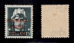 REPUBBLICA SOCIALE - SAGGI - 1944 - Saggi - 15 Cent (P17) - Gomma Integra - Cert. AG (700) - Other & Unclassified