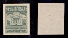 REPUBBLICA SOCIALE - SAGGI - 1945 - Saggi Volta - 50 Cent (Unificato 513A) - Carta Grigia - Senza Gomma - Altri & Non Classificati