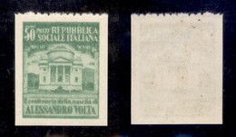 REPUBBLICA SOCIALE - SAGGI - 1945 - Saggi - Volta - 50 Cent (Unificato 513A) - Carta Bianca - Dentellatura Orizzontale D - Sonstige & Ohne Zuordnung