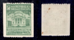 REPUBBLICA SOCIALE - SAGGI - 1945 - Saggi - Volta - 50 Cent (Unificato 513A) - Carta Bianca - Dentellatura Orizzontale D - Other & Unclassified