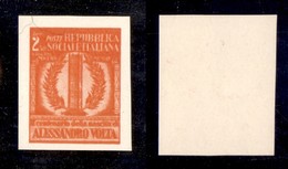 REPUBBLICA SOCIALE - SAGGI - 1945 - Saggi - Volta - 2 Lire (Unificato 513C) - Carta Bianca - Senza Gomma - Autres & Non Classés