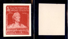 REPUBBLICA SOCIALE - SAGGI - 1945 - Saggi - Volta - 5 Lire (Unificato 513D) - Carta Bianca - Senza Gomma - Other & Unclassified