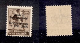 REPUBBLICA SOCIALE - CASTIGLIONE INTELVI - 1945 - 1 Lira Su 30 Cent (8) - Gomma Integra - Cert. AG (375) - Autres & Non Classés