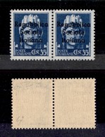 REPUBBLICA SOCIALE - TERAMO - 1944 - 35 Cent (5+5k) In Coppia Con L Diversa A Destra (pos.66/67) - Gomma Integra - Rayba - Autres & Non Classés