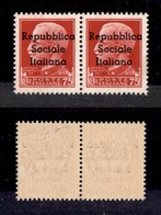 REPUBBLICA SOCIALE - TERAMO - 1944 - 75 Cent (7+7l) In Coppia Con U Più Piccolo A Destra - Gomma Integra - Raybaudi + Ce - Autres & Non Classés