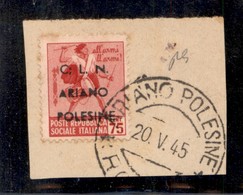 CLN - LOCALI - ARIANO POLESINE - 1945 - 75 Cent (Errani 35l) Usato Su Frammento - ; Dopo C - Andere & Zonder Classificatie