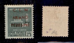 CLN - LOCALI - ARIANO POLESINE - 1945 - 25 Cent (Errani 32A Varietà) Senza Punto Dopo N - Gomma Integra - Non Catalogato - Other & Unclassified