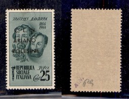 CLN - LOCALI - ARIANO POLESINE - 1945 - 25 Cent Bandiera (Errani 44l) Con ; Dopo C - Gomma Integra - Other & Unclassified