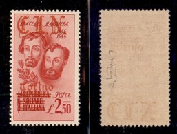 CLN - LOCALI - TORINO - 1945 - 2,50 Lire Bandiera (Errani 16 Varietà) Con Soprastampa Rossa - Gomma Integra - Cert. Rayb - Other & Unclassified