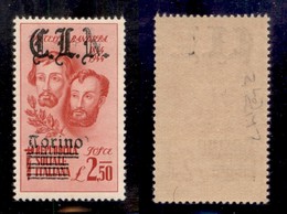 CLN - LOCALI - TORINO - 1945 - 2,50 Lire Bandiera (Errani 16 Varietà) Con Soprastampa Nera - Gomma Integra - Cert. Rayba - Autres & Non Classés