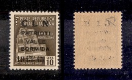 CLN - LOCALI - VALLE BORMIDA - 1945 - Non Emesso - 10 Cent (8) - Gomma Integra - Diena + Cert. AG (2.500) - Sonstige & Ohne Zuordnung