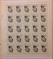 REPUBBLICA - 1976 - 150 Lire Marinetti (1338) Senza Stampa Del Rosso - Non Dentellato - Intero Foglio Di 25 - Gomma Inte - Altri & Non Classificati