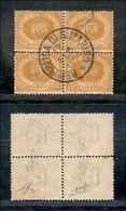 SAN MARINO - 1890 - 5 Cent (2) - Quartina Usata Diena + Raybaudi + Cert. AG - 12.2.94 (1.000) - Altri & Non Classificati