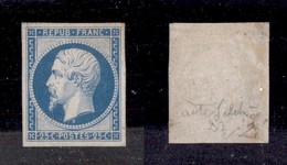 EUROPA - FRANCIA - 1852 - 25 Cent (9) Piccolo Taglietto In Basso A Destra - Nuovo Con Gomma - Diena - Autres & Non Classés