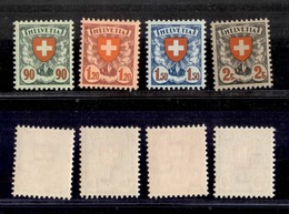 EUROPA - SVIZZERA - 1933/1934 - Croce E Scudo (Unificato 208/211) - Serie Completa - Gomma Integra - Other & Unclassified