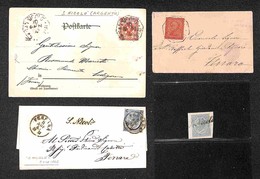 LOTTI - COLLEZIONI - REGNO - 1865/1902 - S.Nicolò - Insieme Di 2 Lettere + Una Cartolina + Un Frammento Con Annulli Cors - Otros & Sin Clasificación