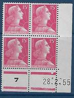 FR Coins Datés YT 1011 " Marianne Muller 15c. Rose " Neuf** Du 28.2.55 - 1950-1959