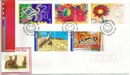 AUSTRALIA: Hologramme Stamp & Colour My Day Stamps. FDC Bright.Victoria. 2001 (hautes Faciales) - Hologrammes