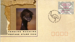 L'Autruche D'Australie (l'EMU) Timbre ATM Sur FDC Ringwood.Victoria 1992 - Straussen- Und Laufvögel