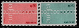 1971 MINT STAMP  ON EUROPA CEPT FRATERNITY & COOPERATION  FROM FRENCH ANDORRA - 1971