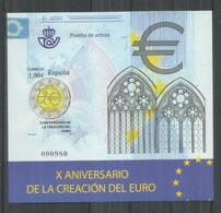 SPAIN X YEARS EURO CURRENCY IMPERFORATE  PROOF COIN NUMISMATIC - Münzen