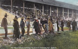 Spokane Washington, Flathead Indians Watching  Races At Interstate Fair, Nativ Americans C1900s/10s Vintage Postcard - Spokane