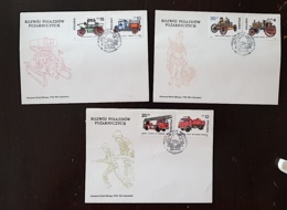 POLOGNE Pompiers, Pompier, Firemen, Bomberos. Yvert N°2773/78 FDC Premier Jour 1985. - Brandweer