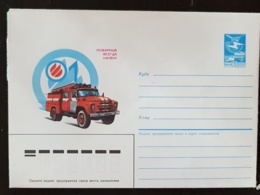 RUSSIE-URSS Pompiers, Pompier, Firemen, Bomberos. Entier Postal Neuf 1987. Camion De Pompiers - Feuerwehr