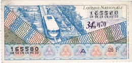 BILLET DE LOTERIE NATIONALE 1970 AEROTRAIN BLEU - Billets De Loterie