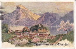 AK Traunkirchen Mit Dem Traunstein - Werbestempel 50 J. Deutscher Schulverein Südmark - 1930 (38335) - Traunstein