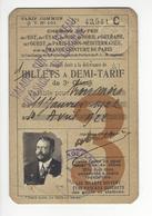 BILLET BILLETS TICKET CHEMINS DE FER DONT PLM ALSACE LORRAINE 1922 JULES RATHELOT /FREE SHIP. R - Europe