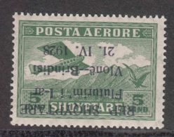 Albania 1928 Airmail Mi#162 Scott#C15a, Mint Never Hinged, Error - Inverted Overprint, Expert Mark - Albanien