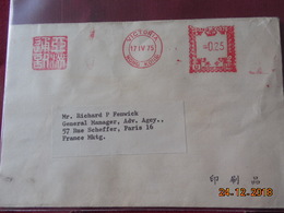 Lettre De Hong Kong De 1975 Avec EMA Pour Paris - Lettres & Documents