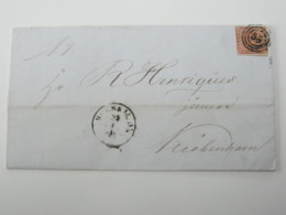1856 , ROSKILDE , Brief Mit Nummernstempel - Covers & Documents