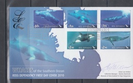 Ross Dependency 2010 Mi 119-23 Mnh Whales FDC Limited Edition - FDC