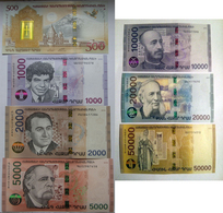 Armenia Arménie Armenien 2018 Complete Set Of Banknote - 500 1000 2000 5000 10000 20000 50000 Dram UNC Hybrid Technology - Armenië