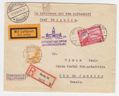 DR MiNr. 496 MiF - Chicagofahrt 1 Mark Auf Zeppelinbrief - Poste Aérienne & Zeppelin