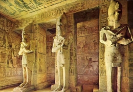 Abu Simbel - Salle Des Pillers Dans Le Grnad Temple - Formato Grande Viaggiata – E 9 - Tempel Von Abu Simbel